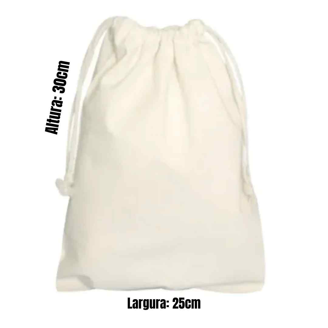 25x30 cm - grande - Saco liso de algodão