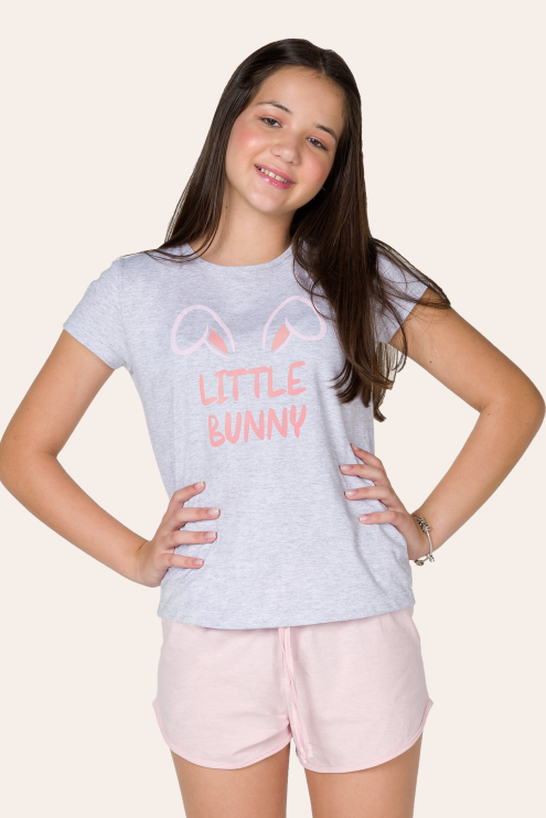100/B - Pijama Juvenil Feminino - Família Bunny