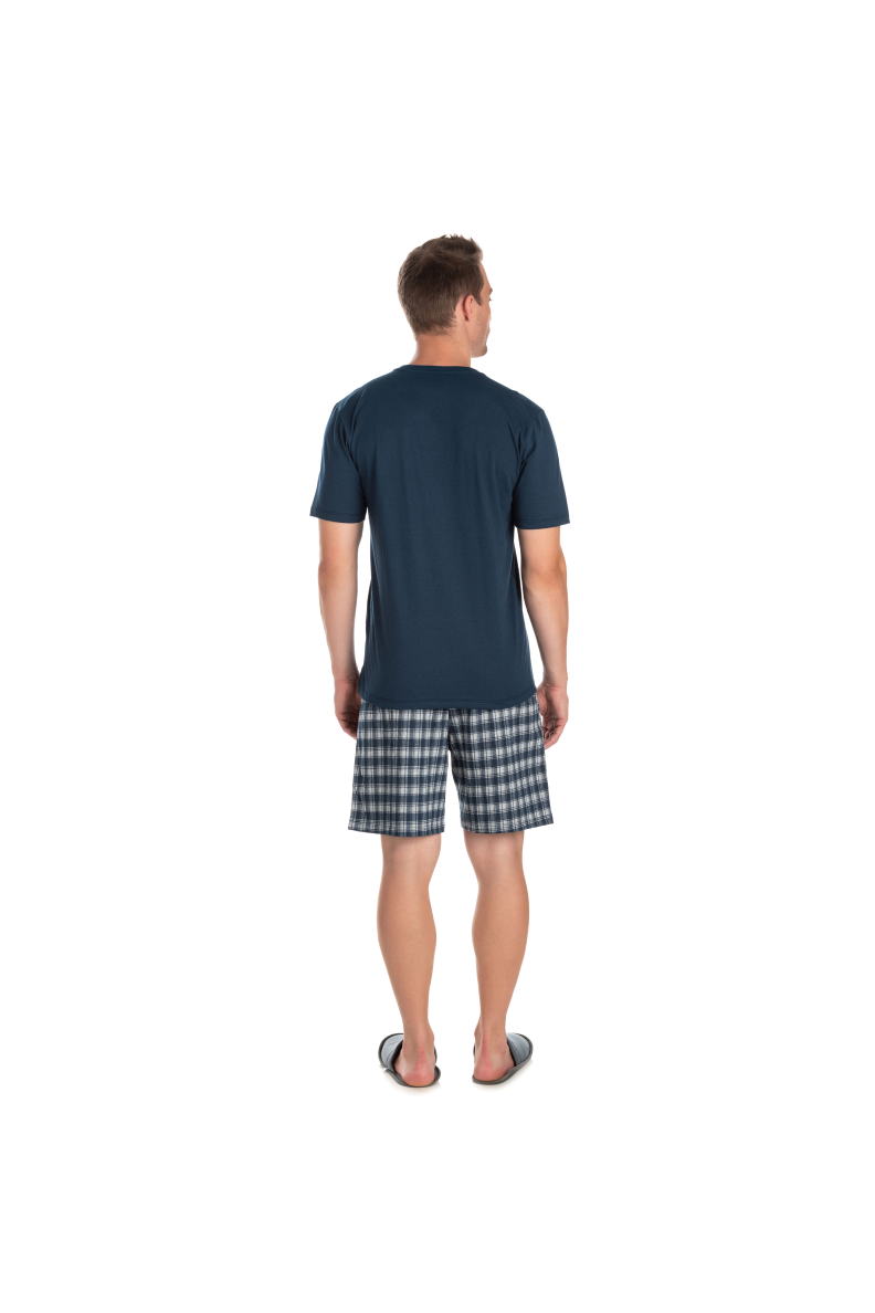 300/D - Pijama Adulto Masculino Bermuda Meia Estação Xadrez