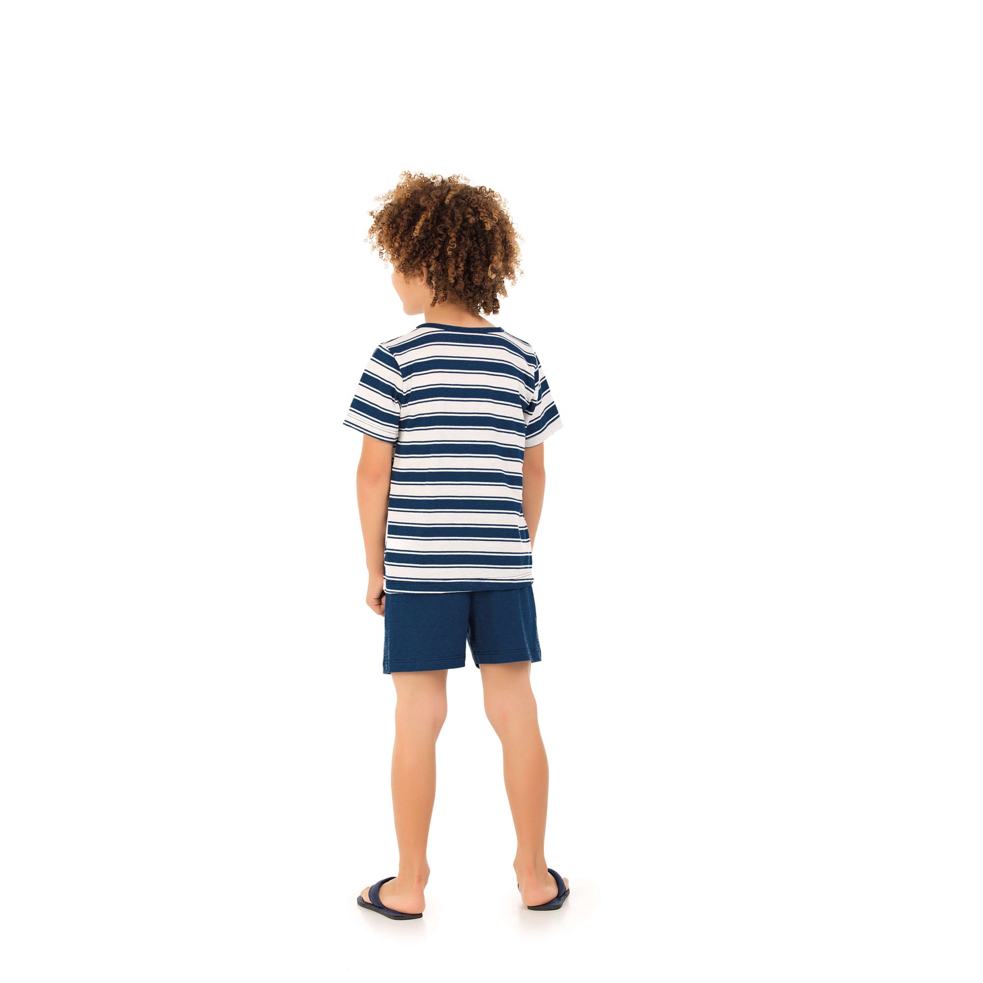 254/D - Pijama Infantil Masculino Curto Listrado