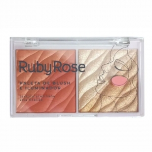 Paleta De Blush e Iluminador Ruby Rose