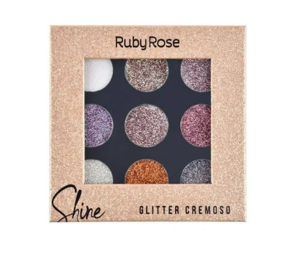 Paleta De Sombra Shine Glitter Cremoso  Ruby Rose