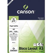 Bloco Canson Layout – 90g/m² A3 297 x 420 mm com 50 Folhas