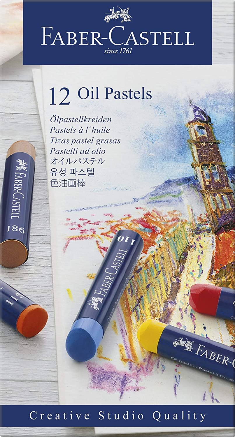 Giz Pastel Oleoso – Creative Studios – Faber-Castell com 12 cores – Ref 127012
