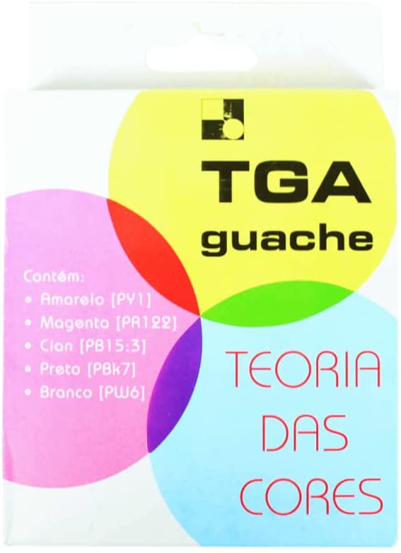 Kit de Tinta Guache TGA com 05 Cores Sortidas de 25ml cada