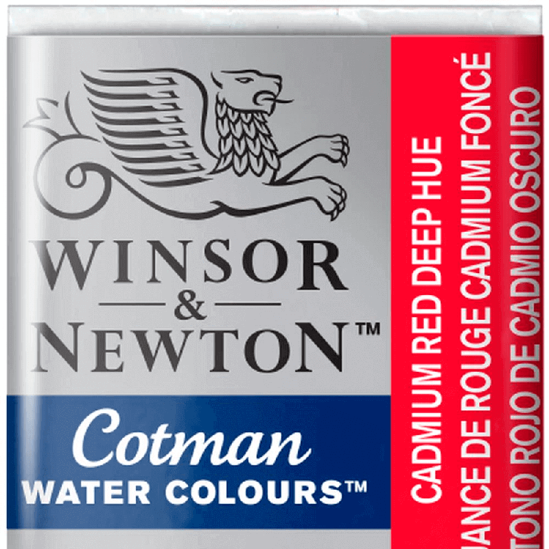 Tinta Aquarela em Pastilha Cotman Winsor & Newton Cadmium Red Deep Hue 098