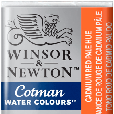 Tinta Aquarela em Pastilha Cotman Winsor & Newton Cadmium Red Pale Hue 103