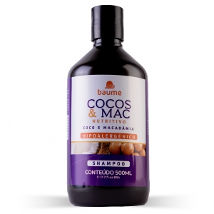 Shampoo Hipoalergênico Nutritivo Cocos e Mac 500ml - Baume Cosmetique