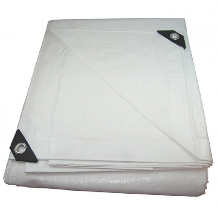 Lona Branca 300 Micra + ilhoses a cada 50cm para cobertura proteção capa de polietileno impermeável