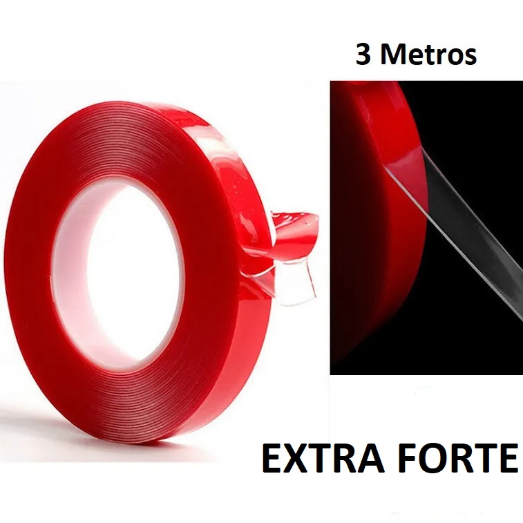 Fita Dupla Face Profissional Extra Forte Silicone 9,0mm X 3m