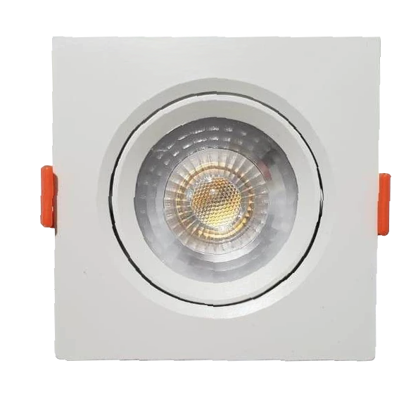 KIT C/ 100 Unidades - Spot LED  5w - Quadrado De Embutir Direcionável / Branco Frio