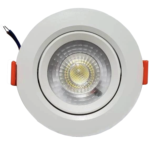KIT C/ 100 Unidades - Spot LED  5w - Redondo De Embutir Direcionável / Branco Frio