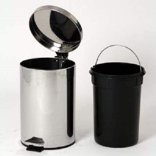 Kit C/ 2 Cestas De Lixo Banheiro Lixeira Metal Inox 3L C/ Pedal Luxo