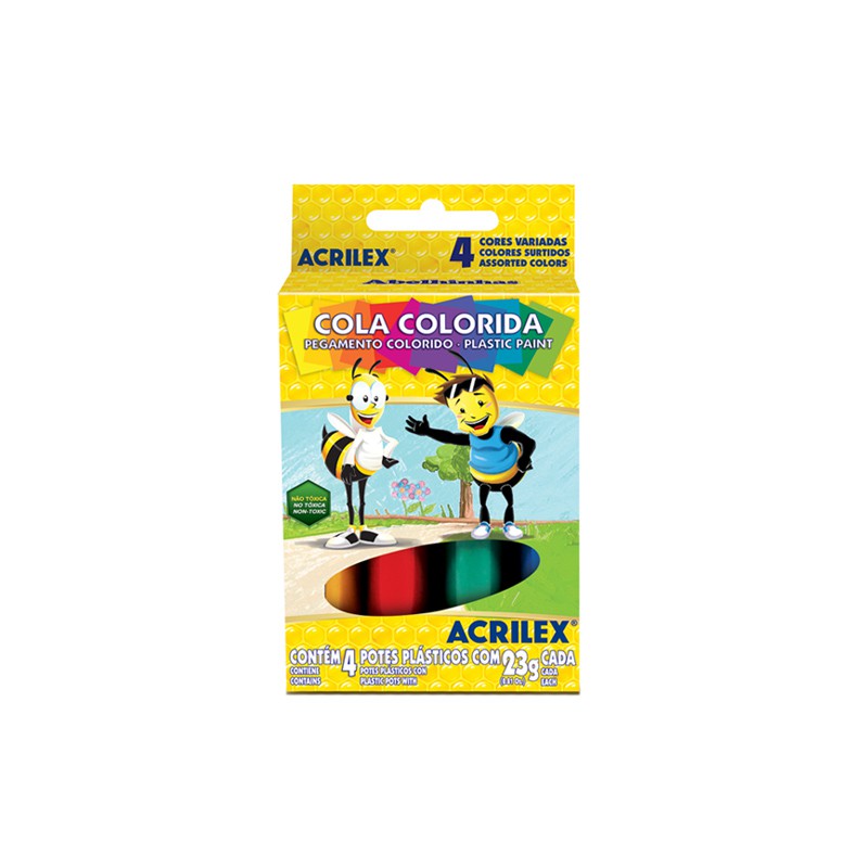 Kit Cola Colorida 4 Cores  23g cada.