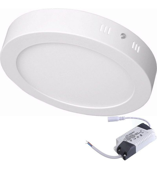 Painel Plafon LED Sobrepor / Redondo 12w - Branco Frio (17cm)