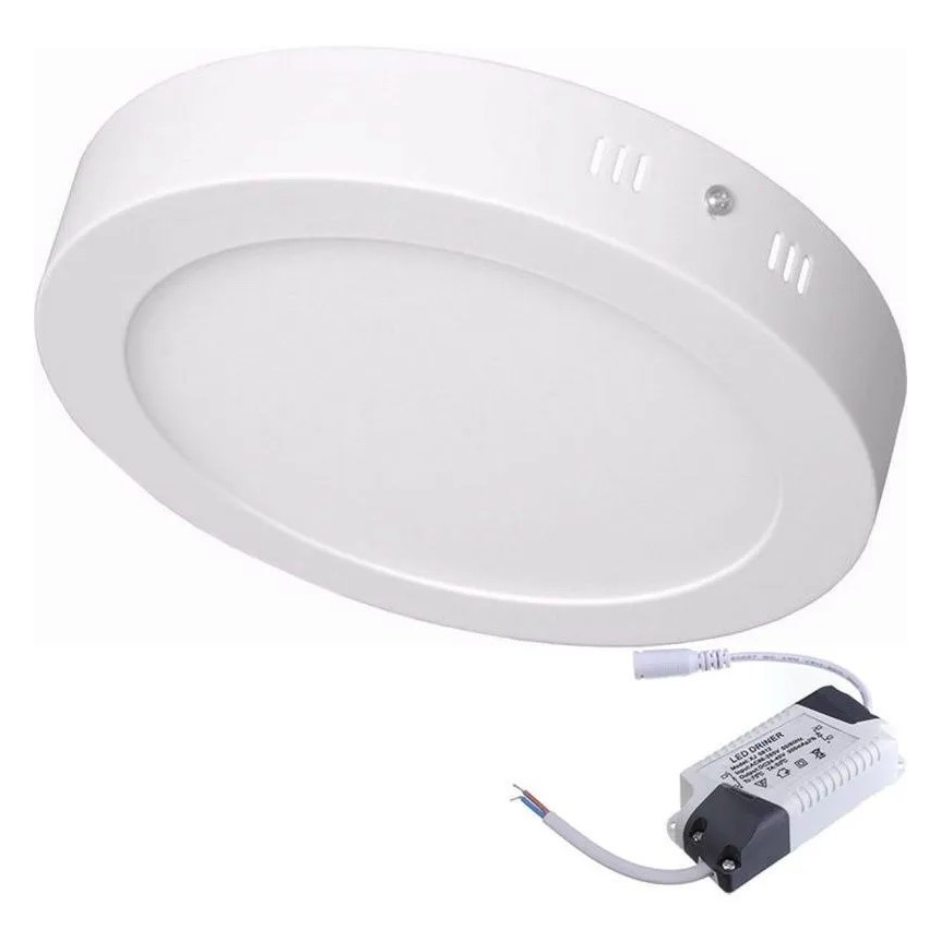 Painel Plafon LED Sobrepor / Redondo 18w - Branco Frio (22Cm)