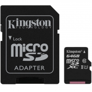 Cartão de Memória Kingston Micro SD XC 64GB Classe 10 80mb/s HD Vídeo para Celular Smartphone Câmera