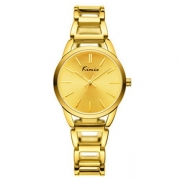 Relógio Feminino Kimio KW6105 Dourado Redondo Pulseira de Metal Dourada