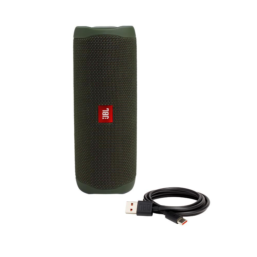 Caixa de Som Bluetooth JBL Flip 5 Verde Green 20W Partyboost Connect+ Speaker à Prova D'água IPX7