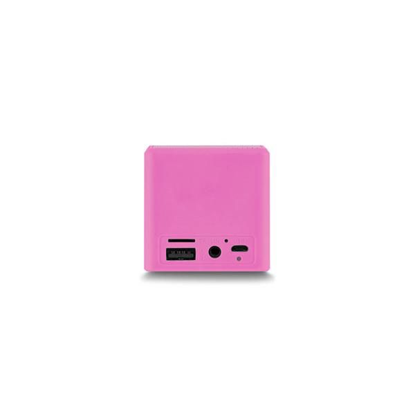 Caixa de Som Multilaser SmarTo GO SP307 Rosa Cubo Speaker Bluetooth com Entrada para Cartão Micro SD