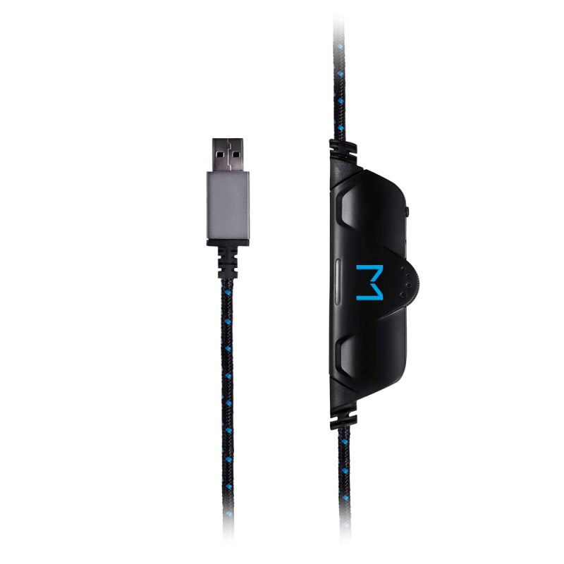 Fone de Ouvido com Microfone Multilaser PH244 Azul Headset Gamer Warrior Straton para PC PS4