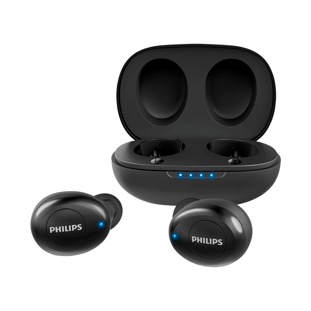 Fone de Ouvido Philips TAUT102 Preto Bluetooth 5.0 Sem Fio TWS True Wireless Stereo TAUT102BK/00