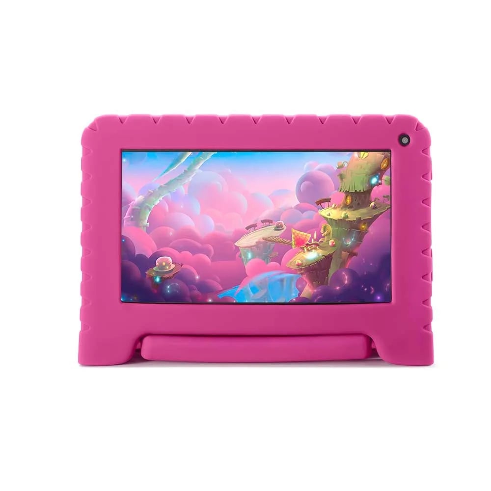 Tablet Infantil Kid Pad Go Multilaser NB303 Capa Rosa 16GB Bluetooth Wi-Fi Youtube Netflix Jogos