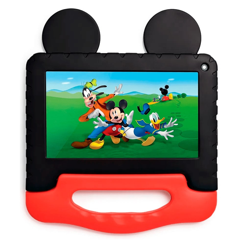Tablet Infantil Mickey Mouse Multilaser NB367 Disney 32GB Capa Silicone Para Criança Youtube Netflix