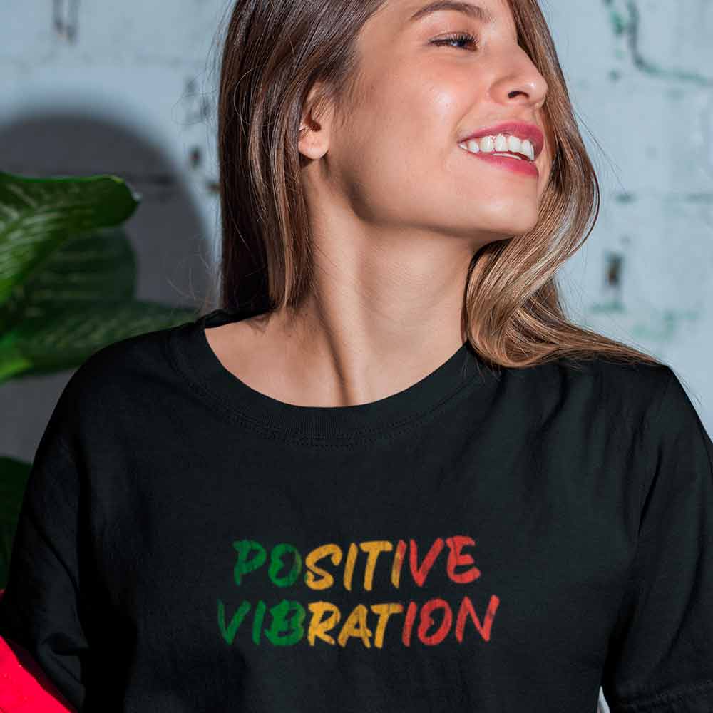 camisa positive reggae vibrations preta