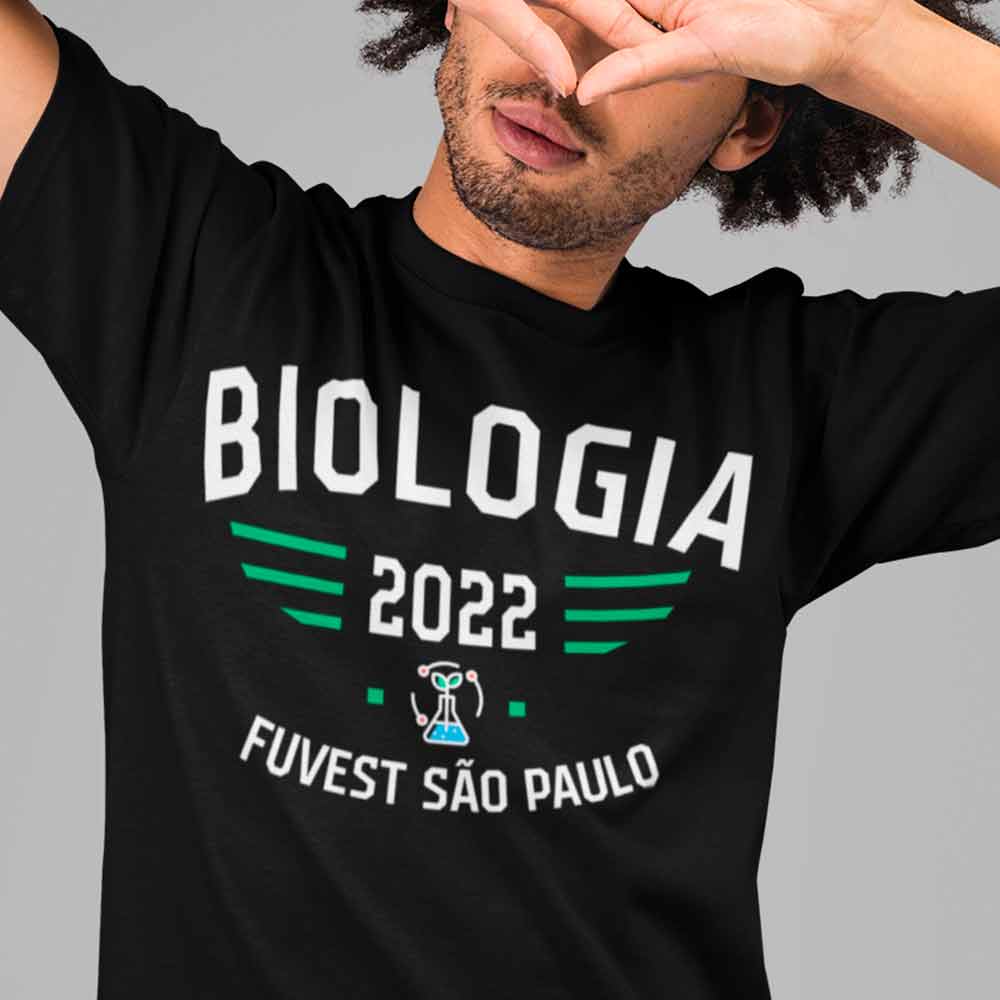 camiseta biologia universitaria personalize preta