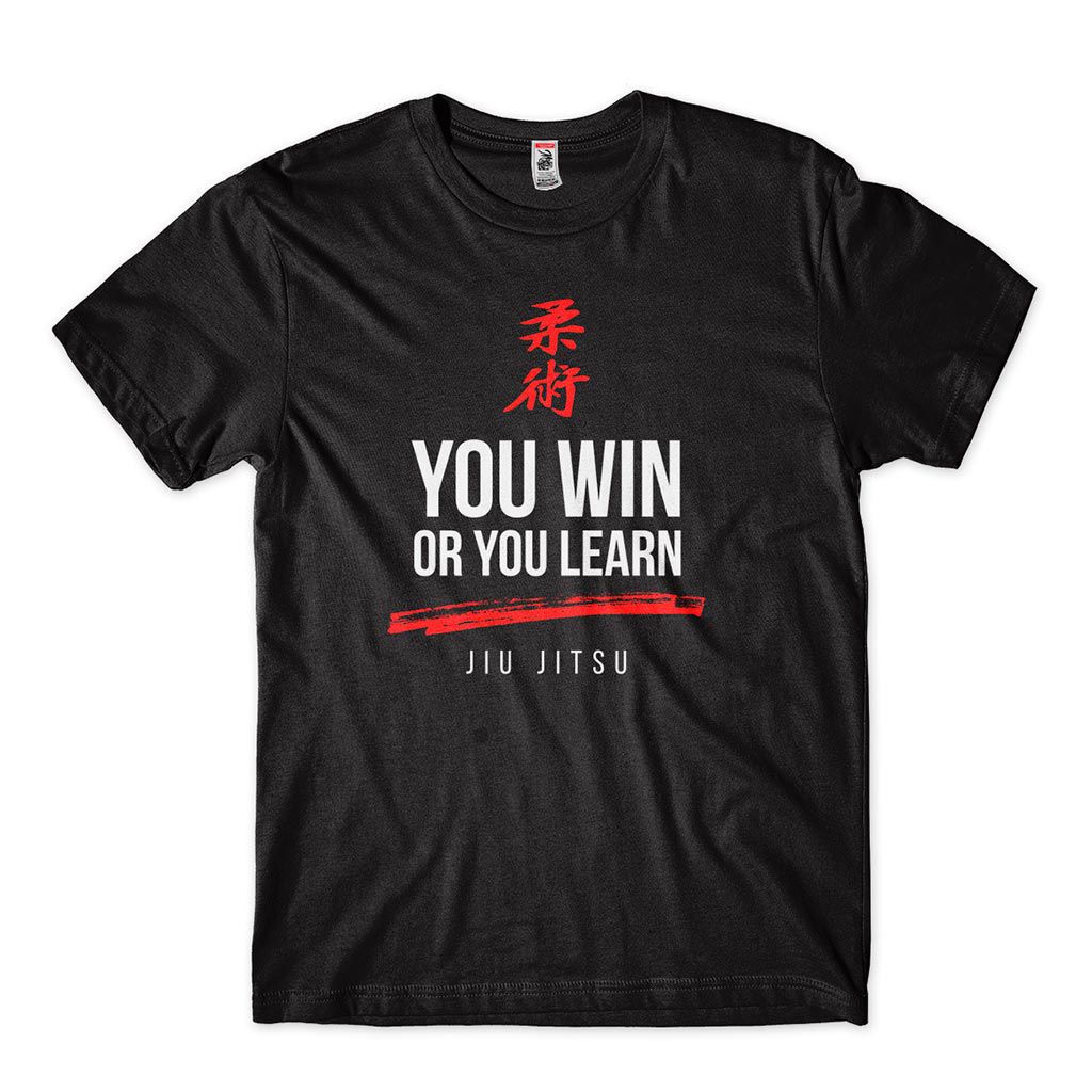 camiseta estampada jiu jitsu win or learn