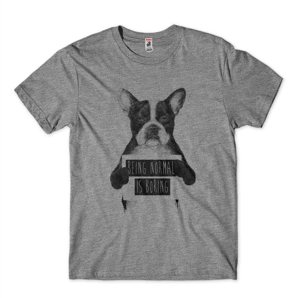 Camiseta Masculina Bulldog Ser Normal É Chato Cinza Humor