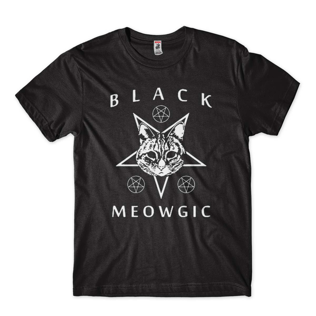 camiseta pai de gato black meowgic engracada