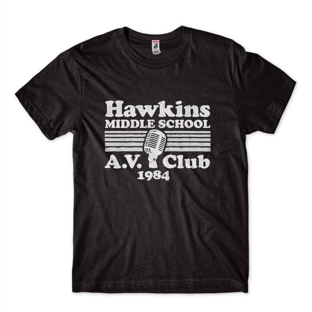 Camiseta Stranger Things Jovem Nerd Preta Hawkins Netflix