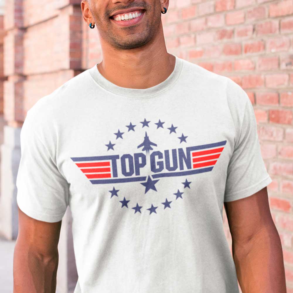 camiseta top gun ases indomaveis branca