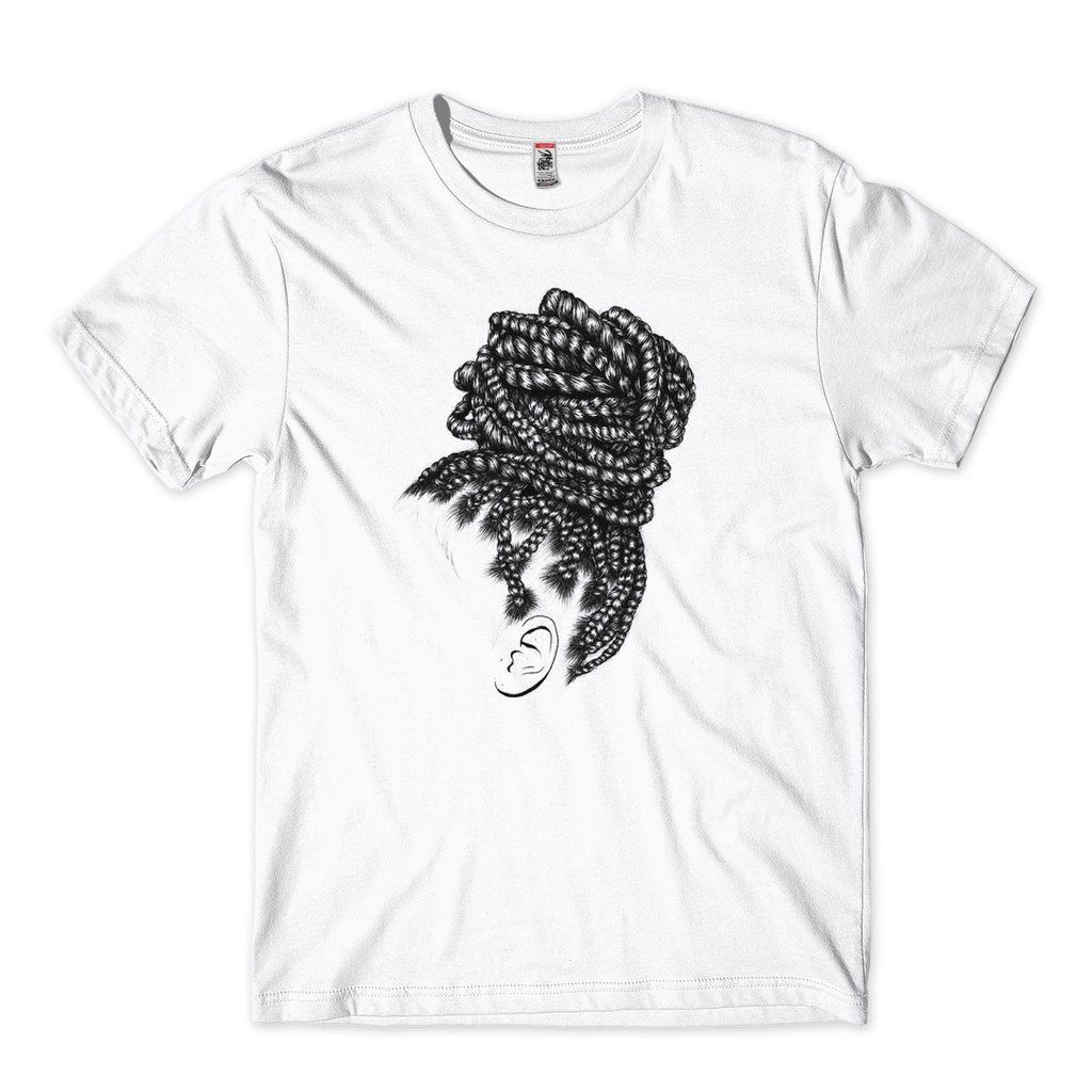 Camiseta Trança Afro Negra Dreadlock Cacheados Algodão Masculina
