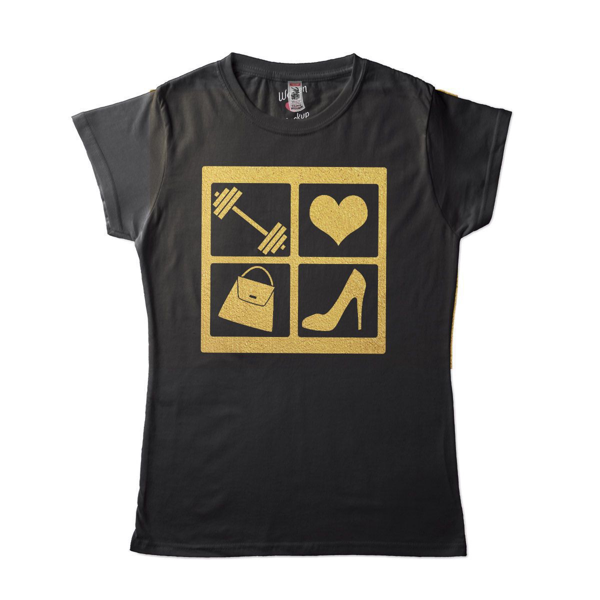 camisetas de treino feminina supino bolsa sapato Dourado