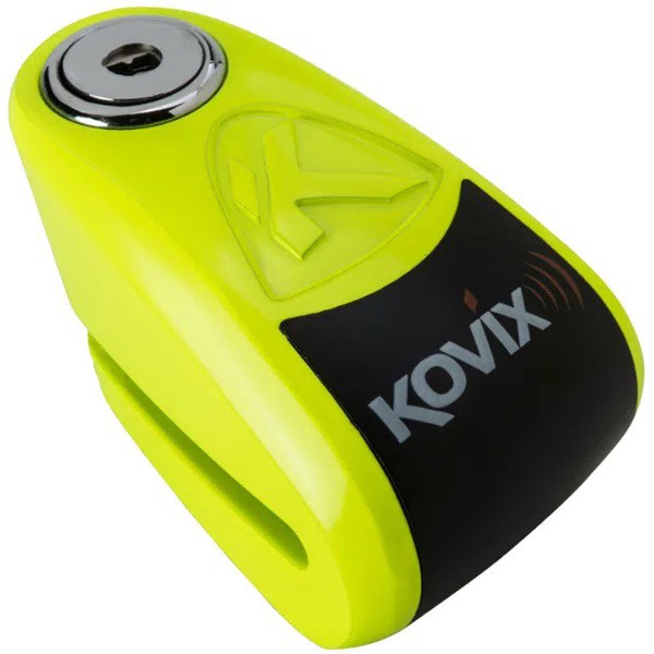 Trava de disco com alarme Kovix KAZ10-FG Verde Fluorescente