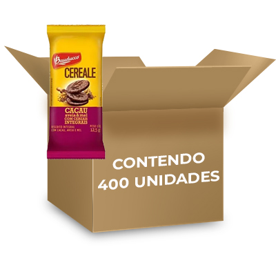 Biscoito Bauducco Cereale Cacau, Aveia & Mel Integrais Contendo 400 Sachets De 12,5g Cada