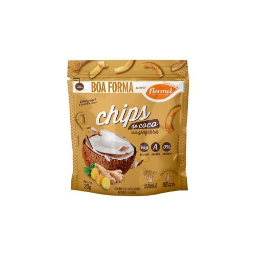 Chips De Coco Com Gengibre Flormel Boa Forma Pacote Unitário