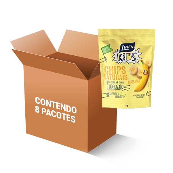 Chips Naturais Banana 100% Fruta Crocante Linea Contendo 8 Pacotes De 12g Cada