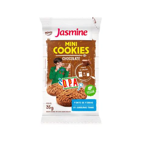 Mini Cookies Integral e Vegano de Chocolate Jasmine 35g