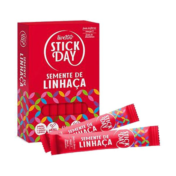 Semente De Linhaça Sachê Live100 Stick Day Contendo 10 Sticks