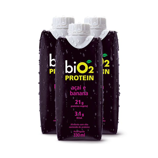 Shake Bio2 Protein Açaí E Banana Contendo 3 Unidades  De 330ml