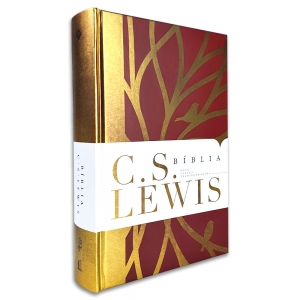 Bíblia de Estudo - C. S. Lewis | NVT | Capa Dura - Vinho Dourado