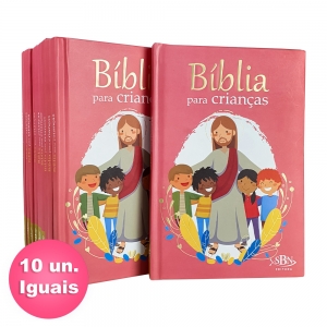 Kit 10 Bíblia para Crianças | Capa Dura - Rosa | Todolivro