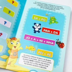 Kit 2 Livros Escolinha | Vamos Aprender Vogais + Sílabas | Cartonado com Abas
