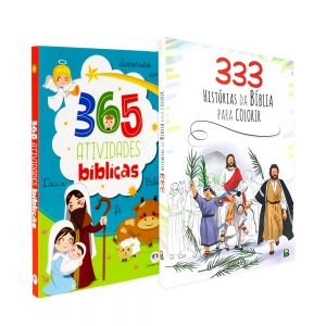 Kit 333 Histórias da Bíblia para Colorir + 365 Atividades Bíblicas - Ciranda Cultural