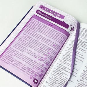 Kit Bíblia Devocional para Garotas Minha História NVT Capa Dura Lettering + Caderno Anotações Boho