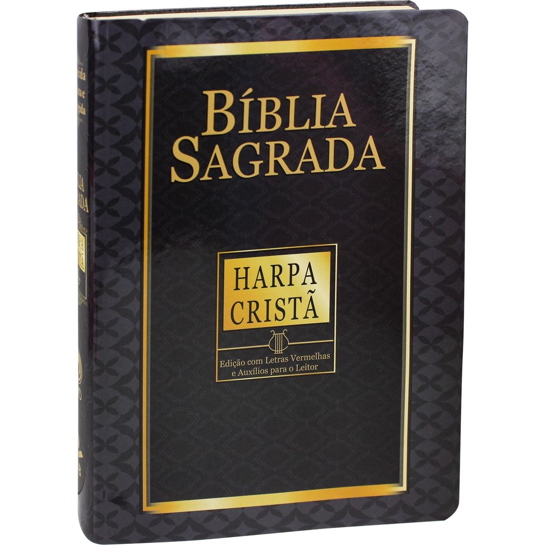 Bíblia Sagrada Letra Gigante com Harpa Cristã - Semiflex Tradicional Preta